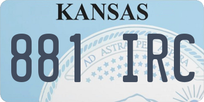KS license plate 881IRC