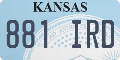 KS license plate 881IRD