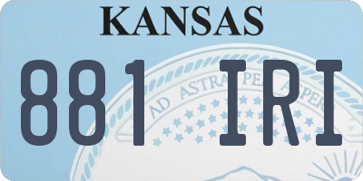 KS license plate 881IRI