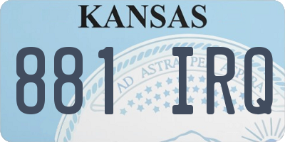 KS license plate 881IRQ