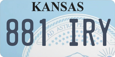 KS license plate 881IRY