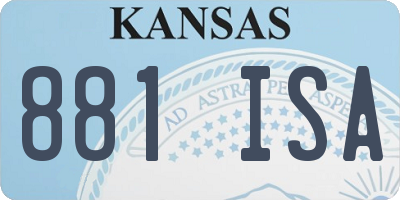 KS license plate 881ISA
