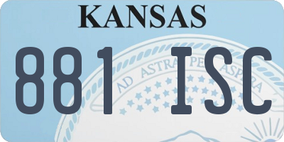 KS license plate 881ISC