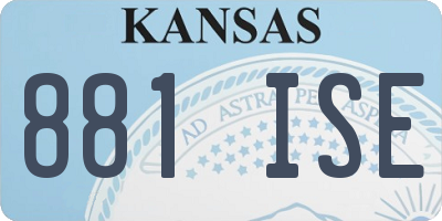 KS license plate 881ISE
