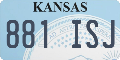 KS license plate 881ISJ
