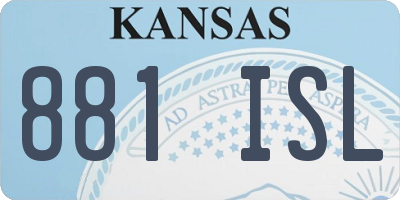 KS license plate 881ISL