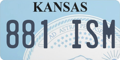 KS license plate 881ISM