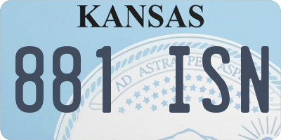 KS license plate 881ISN