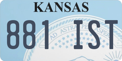 KS license plate 881IST