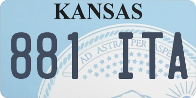 KS license plate 881ITA