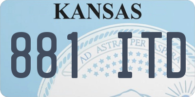 KS license plate 881ITD