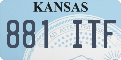 KS license plate 881ITF