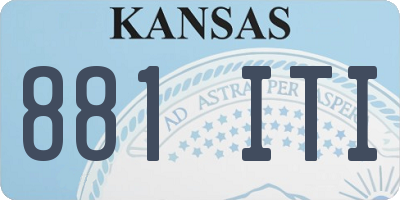 KS license plate 881ITI