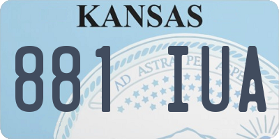 KS license plate 881IUA