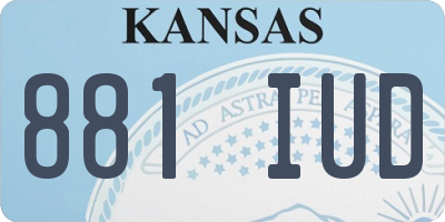 KS license plate 881IUD