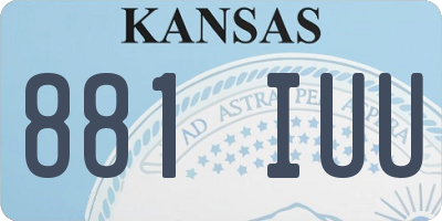 KS license plate 881IUU