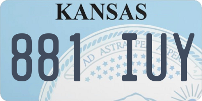 KS license plate 881IUY