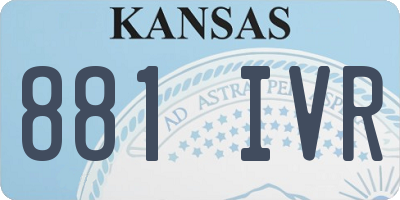 KS license plate 881IVR
