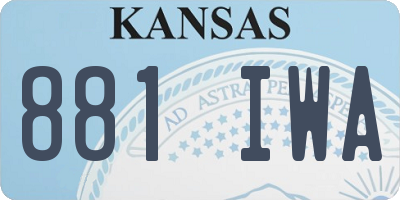 KS license plate 881IWA