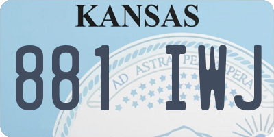 KS license plate 881IWJ