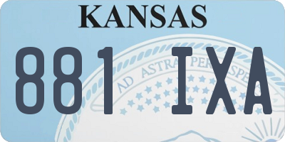 KS license plate 881IXA