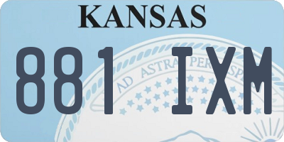 KS license plate 881IXM