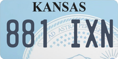 KS license plate 881IXN