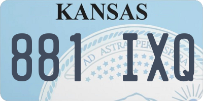 KS license plate 881IXQ