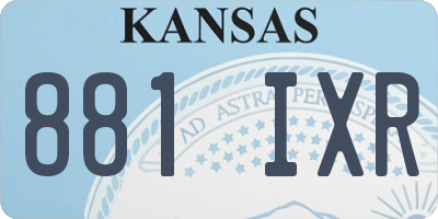 KS license plate 881IXR