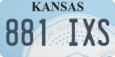KS license plate 881IXS