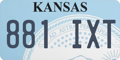 KS license plate 881IXT