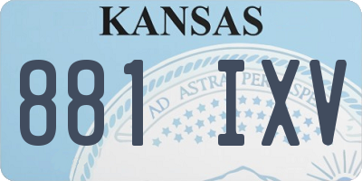 KS license plate 881IXV
