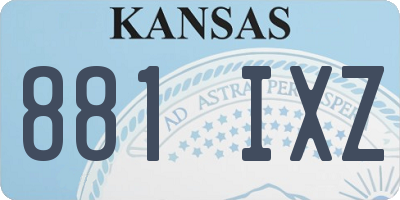 KS license plate 881IXZ
