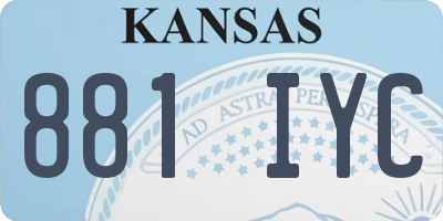 KS license plate 881IYC