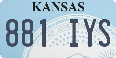 KS license plate 881IYS