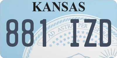 KS license plate 881IZD