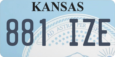 KS license plate 881IZE