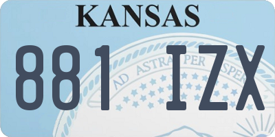 KS license plate 881IZX