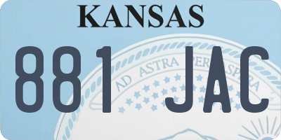KS license plate 881JAC