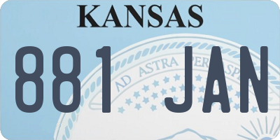 KS license plate 881JAN