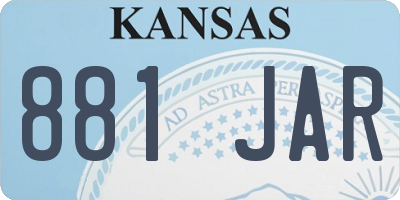 KS license plate 881JAR