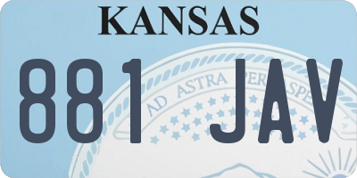 KS license plate 881JAV