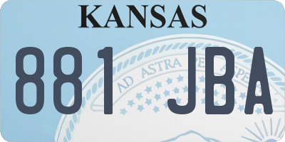 KS license plate 881JBA