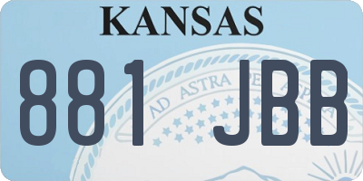 KS license plate 881JBB