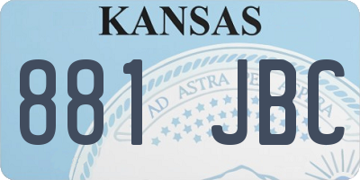 KS license plate 881JBC