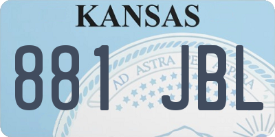 KS license plate 881JBL