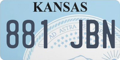 KS license plate 881JBN
