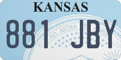 KS license plate 881JBY