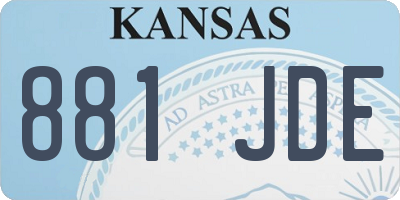 KS license plate 881JDE