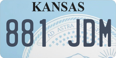 KS license plate 881JDM